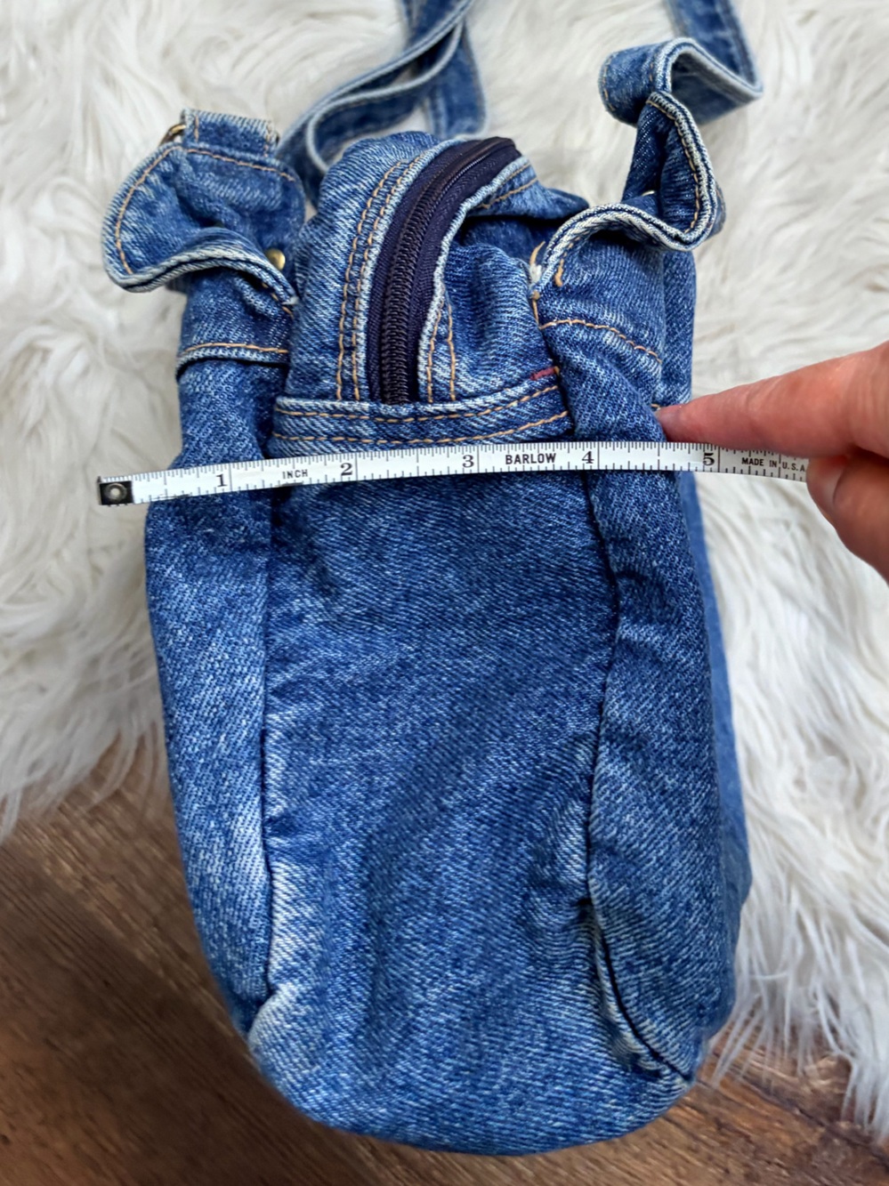 Denim Shoulder Bag - Blue Women's Tote - Picture 8 of 17